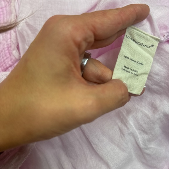 LoveShackFancy Gwen Ruffle Cotton Eyelet Minidress Tie Dye Pink Size Medium - Picture 6 of 7